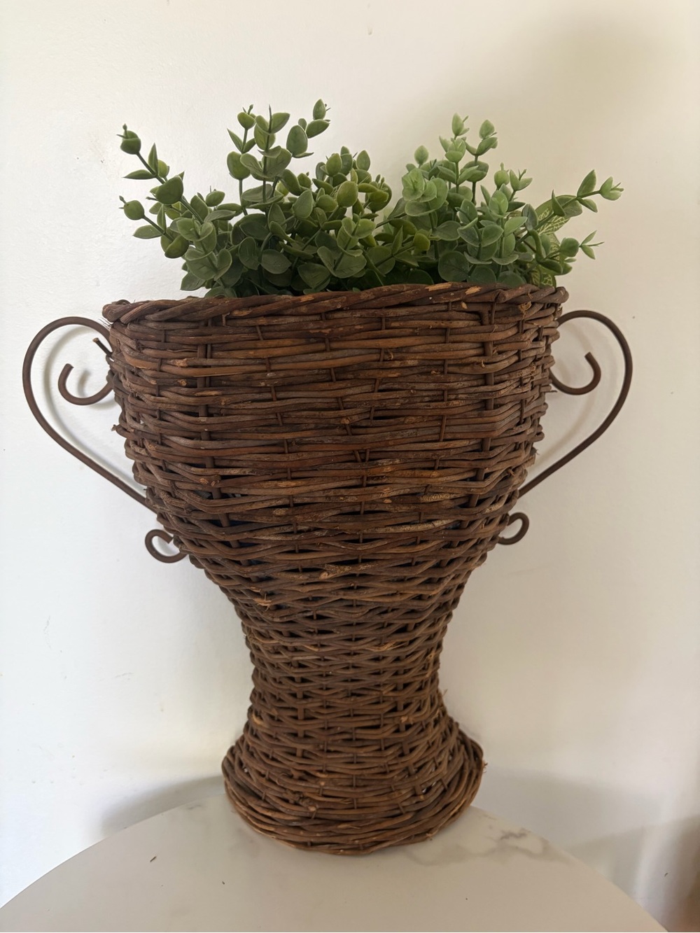 Woven Rattan Decorative Vase wall Planter - Brown - Picture 2 of 8